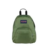 Mochila verde de poliamida, compacta y ligera, ideal para uso diario.