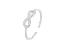 Anillo abierto de plata 925 con diseño de infinito.