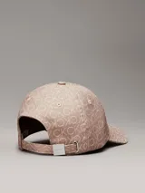 Gorra de béisbol color rosa con estampado del logo CK en jacquard.