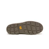 Bota Caterpillar Practitioner color marrón, de cuero, con elástico lateral, logo de la marca en el lateral y suela de goma.