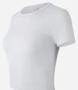 Blusa verde oscuro de algodón acanalado, corte ajustado y cuello redondo.