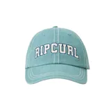 Gorra de béisbol color celeste con logo Rip Curl bordado en blanco en el frente.