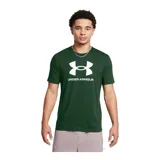 Remera blanca de hombre, marca Under Armour, modelo Sportstyle Logo. Tiene mangas cortas y cuello redondo. El logo de la marca está estampado en el pecho en color negro.
