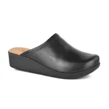 Zueco blanco de cuero Marco Donatti, con plataforma y plantilla acolchada.