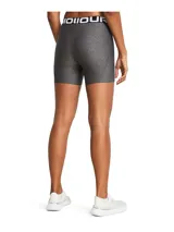 Calza deportiva Under Armour HeatGear de tiro medio, color gris, con cintura elástica con logo de la marca.