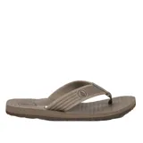 Ojotas marrones con plantilla texturizada y logo de Volcom en la tira.