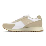 Championes urbanos Under Armour Essential Runner para mujer, color blanco con detalles en beige y logo en el lateral.