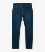 Pantalón de jean skinny azul oscuro, marca Blue Steel, confeccionado en 99% algodón y 1% elastano.