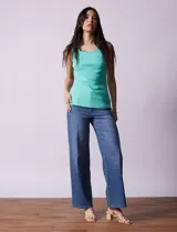 Musculosa blanca de algodón, marca Ruby Rd.