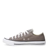 Championes urbanos Converse Chuck Taylor All Star de caña baja, color gris topo, con cordones blancos y suela de goma blanca con línea negra.