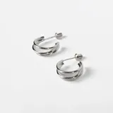 Aros pequeños de plata 925 con diseño de triple aro.