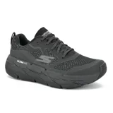 Championes deportivos Skechers Max Cushioning Premier Vantage, color negro, con cordones y capellada de malla transpirable. Cuenta con plantilla Air-Cooled Goga Mat y entresuela Ultra Go para máxima amortiguación.