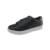 Championes urbanos Panama Jack de cuero sintético color azul marino con detalles en marrón en el talón y cordones azul marino.