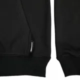 Campera negra con capucha, cierre frontal y logo de Independent Truck Company estampado en el pecho.