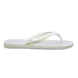 Ojota básica blanca de hombre, con tiras de goma y diseño minimalista.