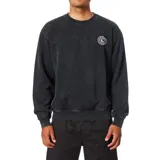 Buzo negro de algodón con cuello redondo, puños y cintura acanalados. Presenta un logo bordado en el pecho.