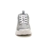 Zapatillas Caterpillar Intruder Lite color gris con suela chunky blanca y cordones blancos.