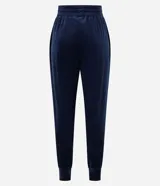 Pantalón deportivo verde oliva confeccionado en microfibra con cintura elástica.