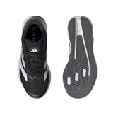 Championes Adidas Duramo SL2 para running, color negro con detalles plateados y suela blanca.