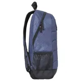 Mochila unisex con panel organizador, bolsillos laterales de malla y hebilla para llavero, ideal para uso diario.