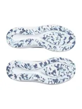 Championes Under Armour Charged Pursuit 4 para mujer, color gris con logo plateado.