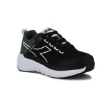 Zapatillas de running para mujer en color negro con detalles en gris, diseñadas para comodidad y rendimiento.