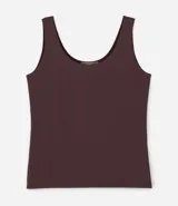 Musculosa blanca de poliamida con breteles anchos y escote en U.