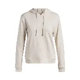 Buzo Under Armour Rival Terry Hoodie color beige con capucha y cordones ajustables. Logo de la marca estampado en el pecho.