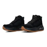 Bota deportiva Skechers Uno Peaks Street Hikes color negro, con capellada de malla textil, gamuza y material sintético. Cuenta con cordones, suela de goma con agarre, plantilla Air-Cooled Memory Foam y entresuela Skech-Air visible.