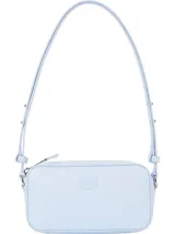 Bandolera Tommy Jeans Essential Convertible color celeste, con correa ajustable y logo de la marca en el frente.