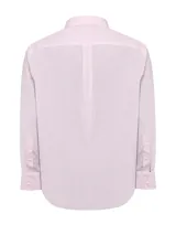 Camisa de hombre RKF Cityscape, de manga larga, corte regular y cuello americano abotonado. Diseño a cuadros pequeños en tonos blanco y celeste.
