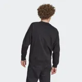 Buzo Adidas Adicolor Classic negro con cuello redondo y mangas largas con tres rayas blancas. Logo del trifolio bordado en el pecho.