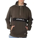 Buzo con capucha O’Neill color verde militar, con medio cierre frontal y logo bordado al tono.