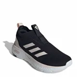 Championes Adidas Cloudfoam Move Sock negros con detalles en rosa y blanco. Diseño slip-on con exterior de malla y las tres tiras características de la marca en los laterales.