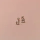 Par de aros abridores de plata 925 con circonias engarzadas.