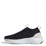Championes Adidas Cloudfoam Move Sock negros con detalles en rosa y blanco. Diseño slip-on con exterior de malla y las tres tiras características de la marca en los laterales.