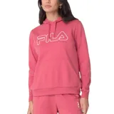 Canguro deportivo Fila color rosado con capucha, bolsillo tipo canguro y logo de la marca estampado en el frente.