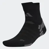 Medias deportivas Adidas Performance Training de largo medio, color negro con detalles en gris.