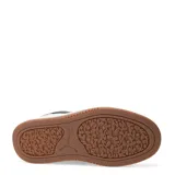 Championes Puma Park Luna de cuero sintético blanco con detalles en negro y suela de goma color caramelo.