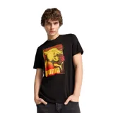 Remera de hombre color crema con estampado fotográfico de un felino y el logo de Puma en color cobre.