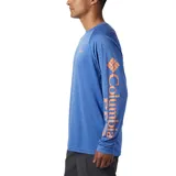 Remera de manga larga Columbia Terminal Tackle Heat, color gris jaspeado, con logo de la marca en el pecho y en la manga. Confeccionada en tejido transpirable de secado rápido y protección solar UPF 50.