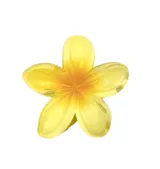 Pinza para el cabello en forma de flor de color amarillo, ideal para sujetar el cabello con estilo.
