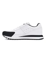 Zapatillas urbanas Under Armour Essential Runner, color blanco con detalles en negro.