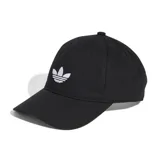 Gorra de béisbol Adidas Adicolor Classic Trefoil, unisex, color negro con logo del trifolio bordado en blanco.