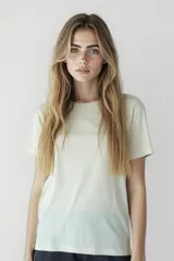 Remera color marrón con cuello redondo y mangas cortas.