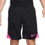 Short deportivo negro con detalles en gris y fucsia, con logo de Nike en la pierna derecha.