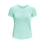Remera deportiva Under Armour Streaker de mujer, color azul con logo en el ruedo.