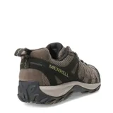 Championes de trekking Merrell Accentor 3, color marrón con detalles en negro y gris. Confeccionados en gamuza y malla, con cordones reciclados, lengüeta con fuelle, forro interior de malla reciclada, plantilla EVA removible, tratamiento antiolor CleanSport NXT™, sistema de soporte interno, Merrell Air Cushion en el talón y suela de goma Merrell.