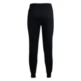 Pantalón de jogging negro Under Armour para mujer, de corte ajustado, con cintura elástica ajustable con cordón, bolsillos laterales y logo estampado en la pierna.