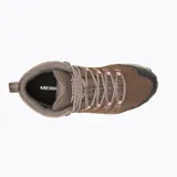 Botas de trekking Merrell Crosslander 3 Mid WP para mujer, color marrón con detalles en negro y rosa. Fabricadas con membrana impermeable y transpirable, capellada de malla, puntera reforzada, plantilla de espuma EVA reciclada y suela de goma adherente.